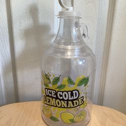 Clear plastic lemonade bottle Ice Cold Lemonade mug by Whirley-DrinkWorks 10”