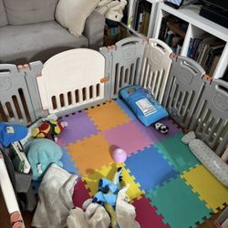 16 Panels Foldable Baby Playpen Play Yard