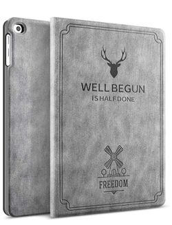 Ipad air 2 case 9.7,ipad case canvas leather stand cover