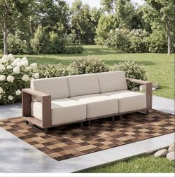 wicker rattan couch (open box)
