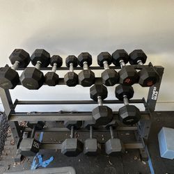 Weight Rack And Dumbbells 