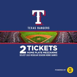 MLB - Texas Rangers, 2 Home Plate Mezzanine Tickets, eVoucher
