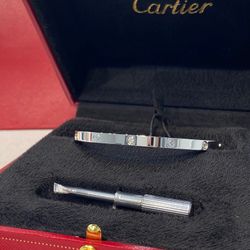 Cartier narrow version four-diamond and drill-free screw bracelet