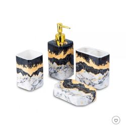 Marble Bathroom Accessory Set. Brand New