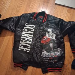 Scarface Reason Satin Bomber Jacket Size L