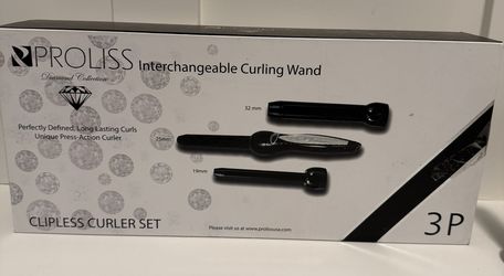 PROLISS DIAMOND COLLECTION! Clipless CURLER 3 Pc Set For Shinier Hair! Like NEW!