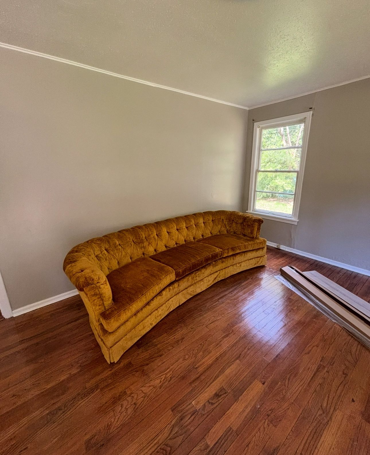 1970s Vintage Golden Yellow Chesterfield Couch