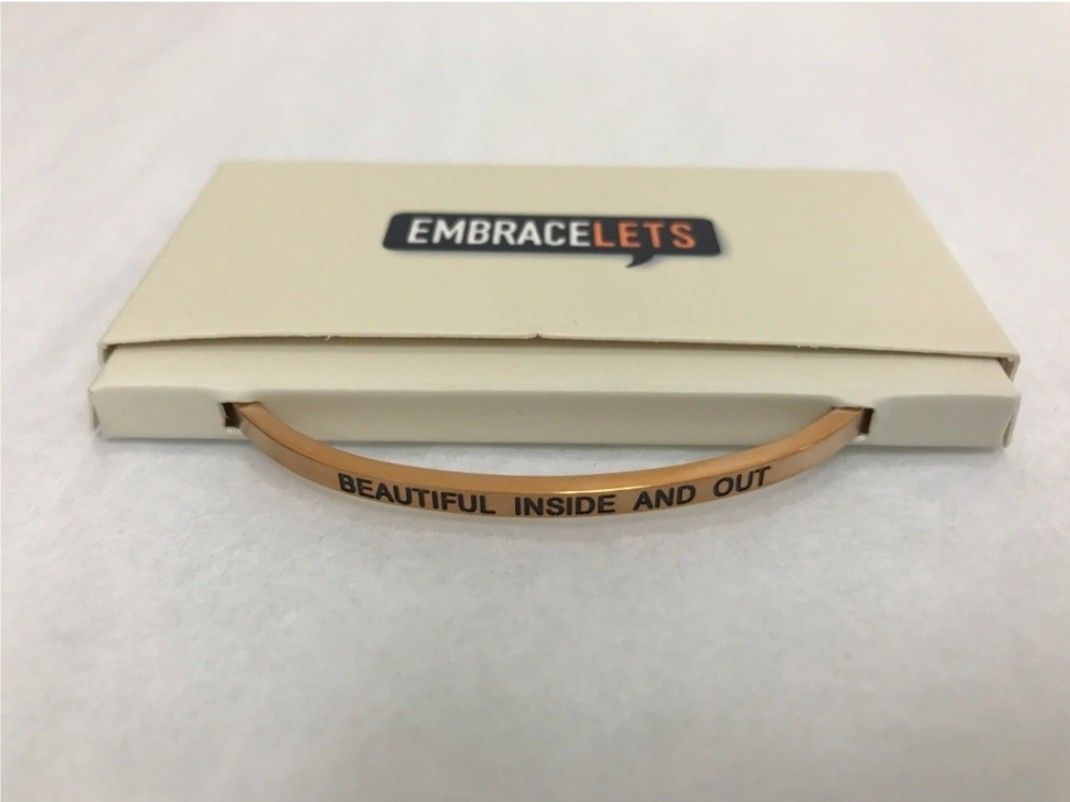 Rose Gold Inspirational Bangle Bracelet 