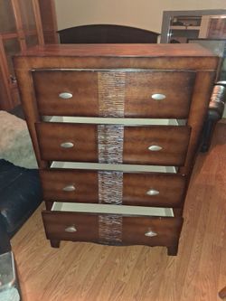 Wood 4-Drawer Tall Chest Dresser