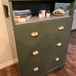Vintage African Paduk Wood Dresser w/ Inner Shelf