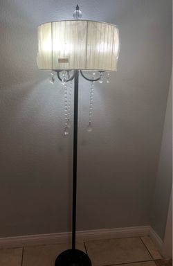 Bronze Floor Lamp With Crystal Accents