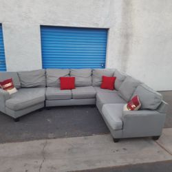 Comfortable huge sectional couch gray ,