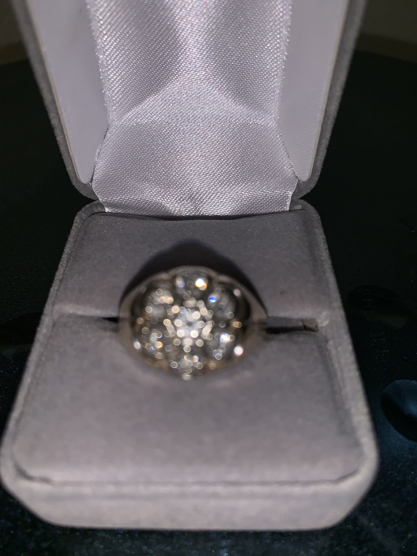 14KT Gold 1ctw Diamond honeycomb cluster Ring