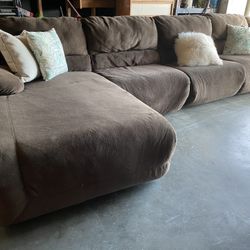 Large Dark Brown Sectional Deep Seats