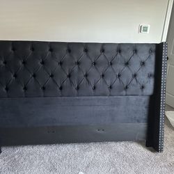 Black Velvet King Bed frame 