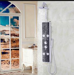 Bathroom ABS Shower Panel with Massage Jets & Hand Shower