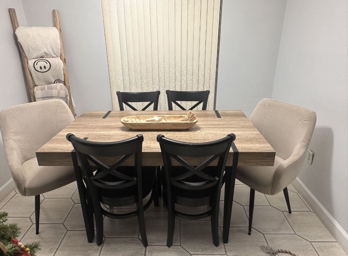 Metal Base Dining Table