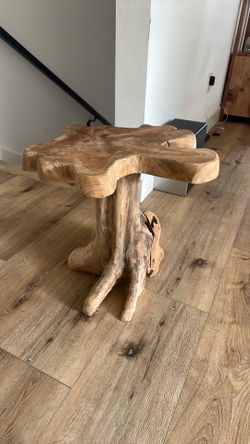 Handcrafted Natural Wood Accent Table