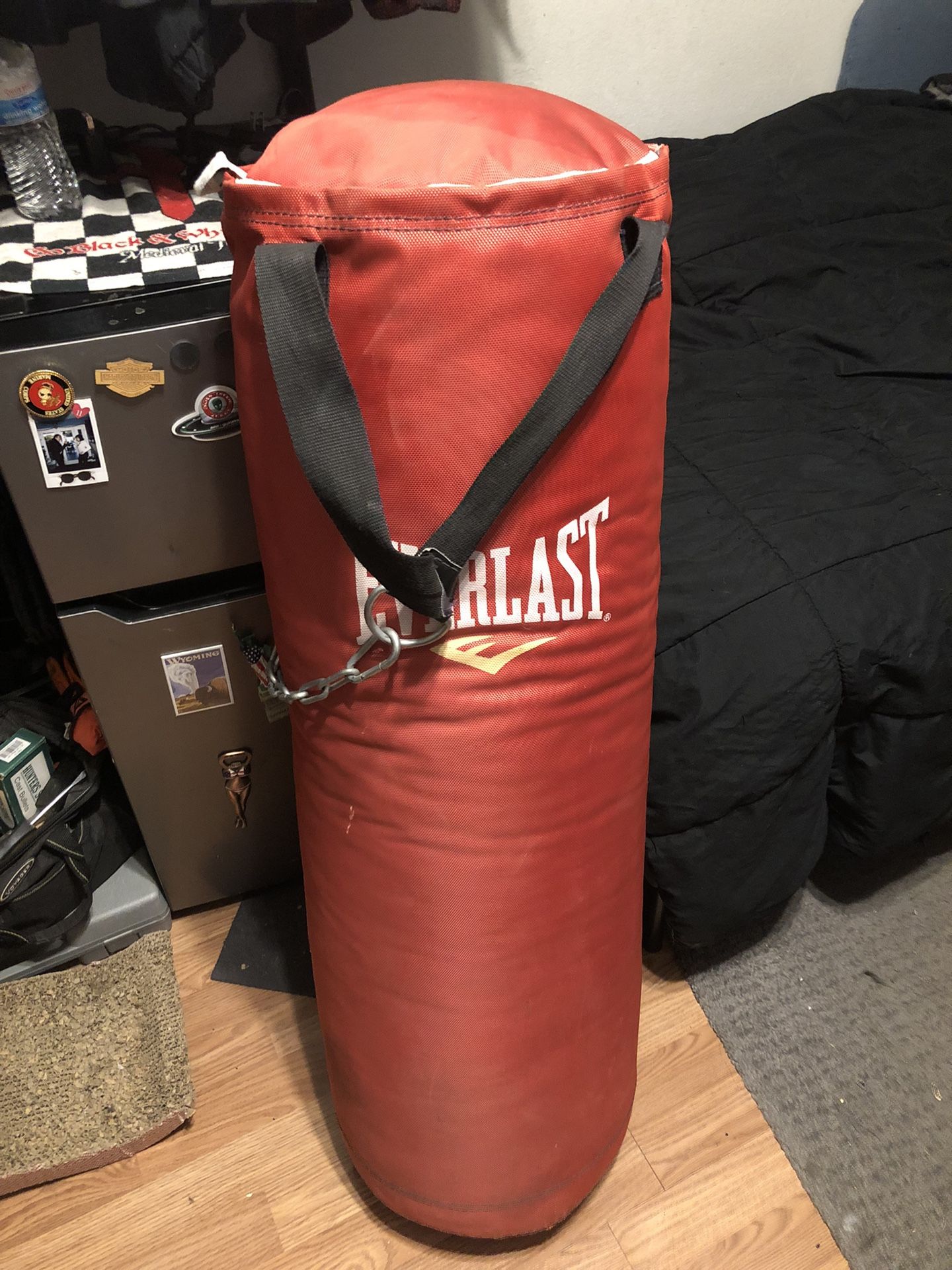 Red Everlast Punching Bag.