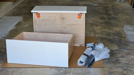 Solid maple drawers, pair.