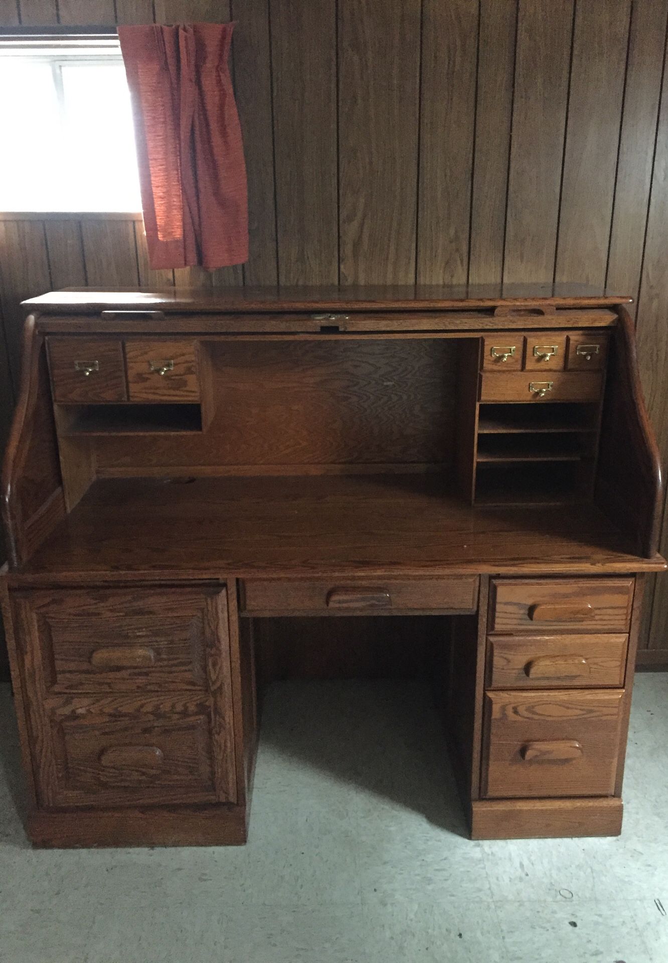Solid oak office desk