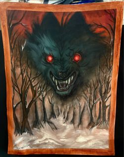 Wolf cinematic oil painting