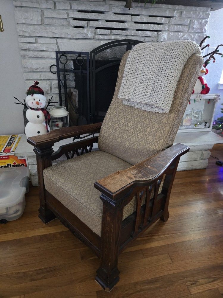 Antique Oak Morris Chair Recliner