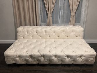 Extra-Deep Cream Tufted Sofa – 84”