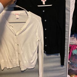 Girls White And Black Dress Cardigans Size 10/12