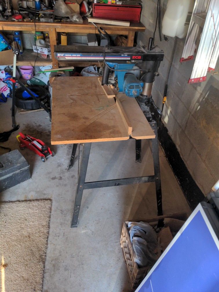 Ryobi RA-200 Radial Arm Saw 8 1/4" With Roller Stand Works Properly $90 Obo