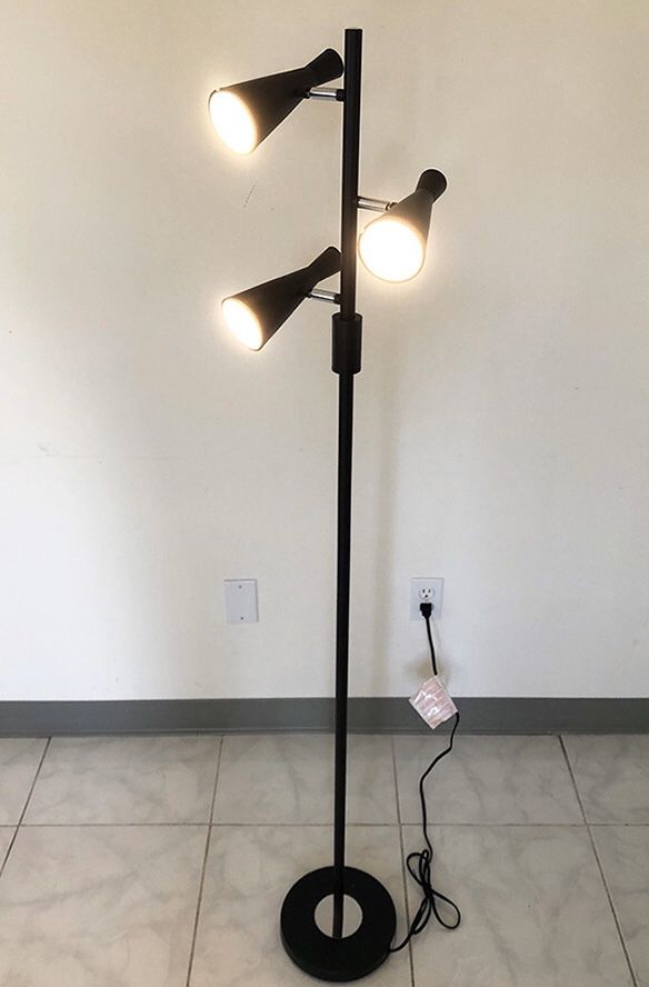 $30 NEW LED 3-Light Floor Lamp 5ft Tall Adjustable Tilt Light Fixtures Home Living Room Office