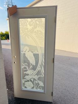 Exterior Fiberglass Impact Glass Door With PVC Frame 36x80
