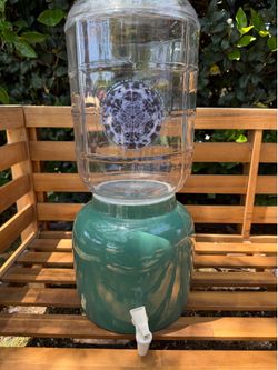 Glass Water Bottle & Dispenser $60