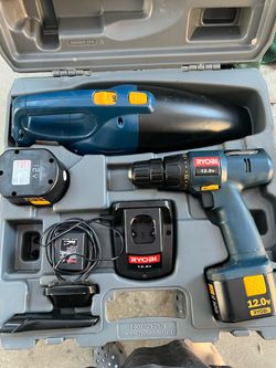 Ryobi 12v drill and vacuum