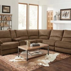 Brand New Brown Super Plush Power Reclining Sectional Sofa