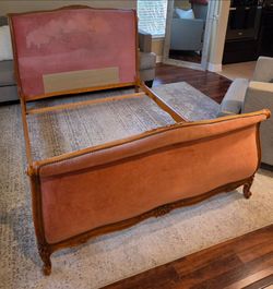 French Provincial Vintage Upholstered Bed Frame - Full size