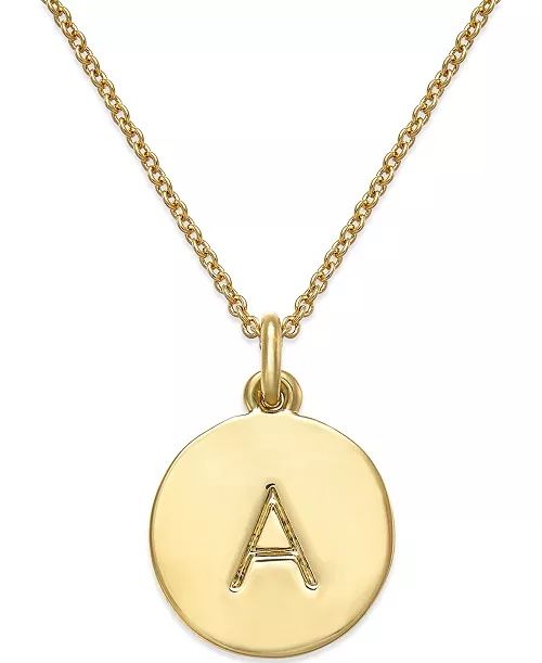 Kate Spade 12k Gold-Plated Initials Pendant Necklace, 17" + 3" Extender