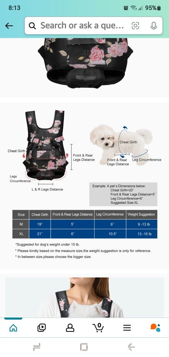 Dog Backpack Carrier Pet Molico Pink Rose