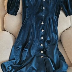 Green Velvet Dress, Size 12 P