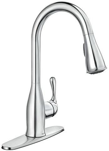 Kaden Single-Handle Pull-Down Sprayer Kitchen Faucet with Reflex and Power Cleaun in Chrome by  MOEN