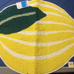 Room Essentials Lemon Shaped Bath Rug Yellow Fruit Bathroom Decor