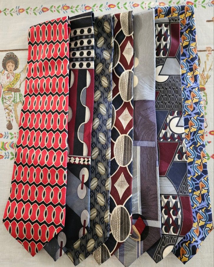 7 Colorful SILK Neckties