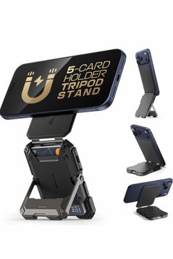 SUPCASE MagSafe IPhone Black Magnetic Cardholder Wallet With Stand