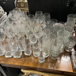 Big Lot Of Glassware Barware