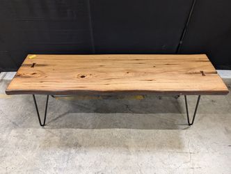 Live Edge Wood Slab Coffee Table with Hairpin Legs