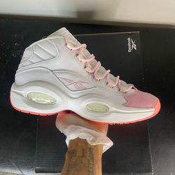 Reebok Question Mid “Pink Toe” Size 10