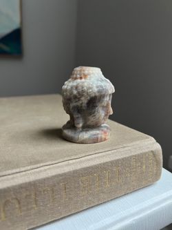 Small Peach Moonstone Buddha Carving ( firm on price )