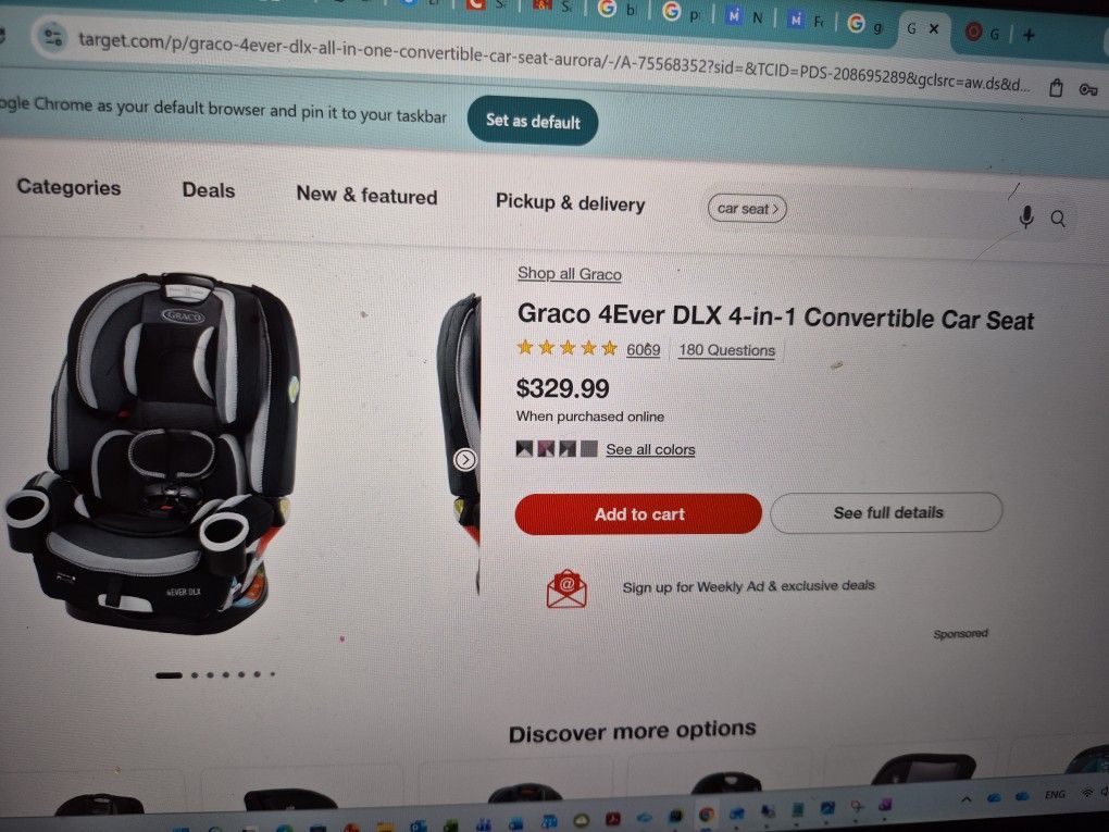 Graco Convertible Car Seat Grey Color