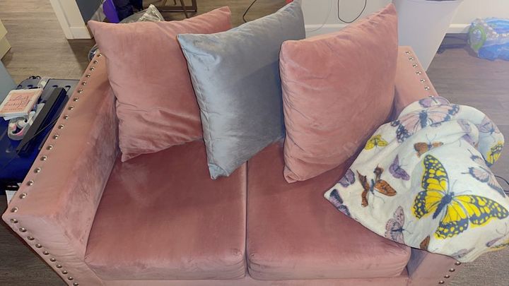 Cozy Blush Pink Sofa and Loveseat Set 