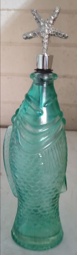 Vintage Glass Fish Bottle